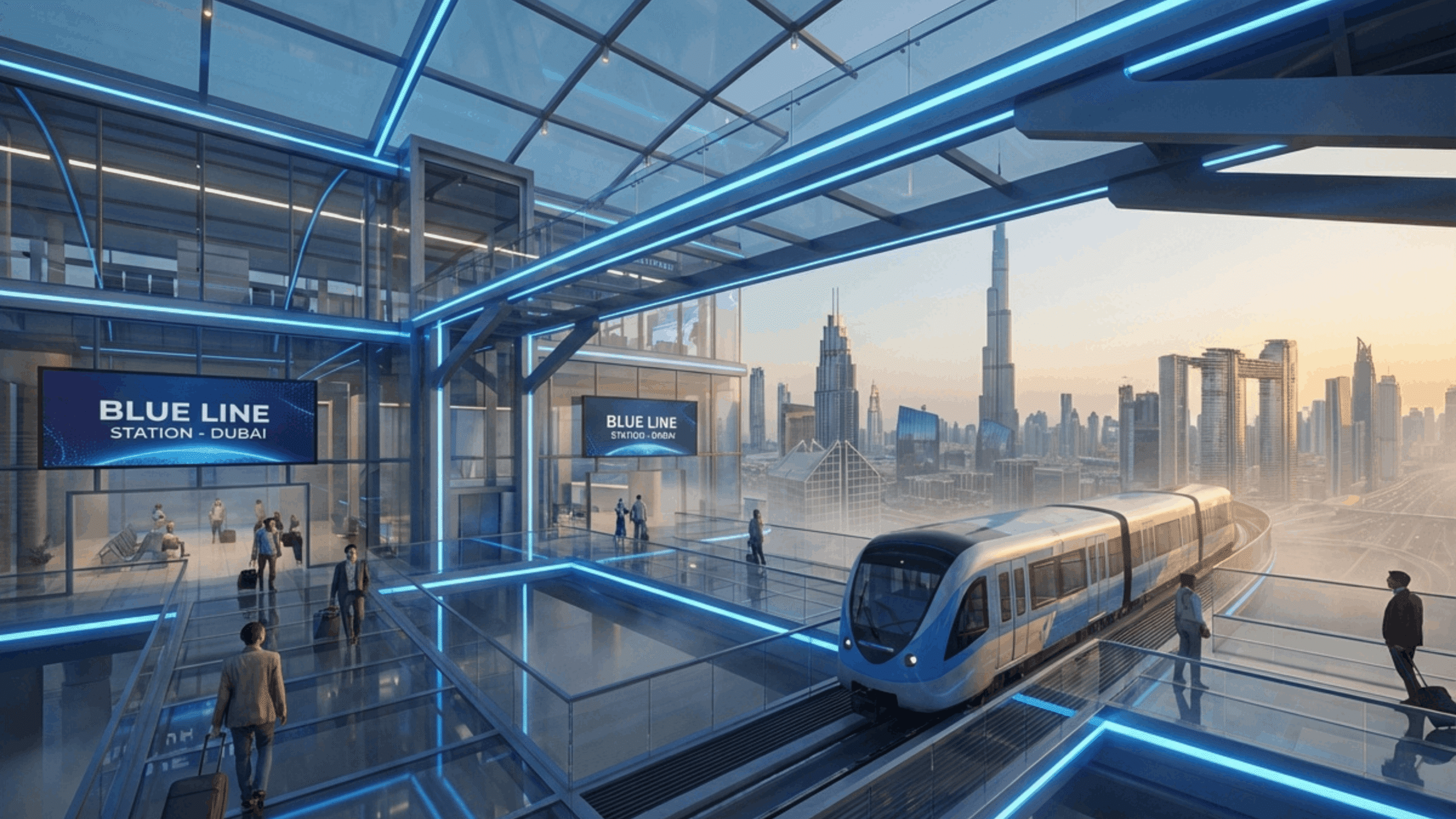 Dubai Metro Blue Line development impact on property prices showing future station areas in Dubai with residential growth and investment hotspots along the metro corridor