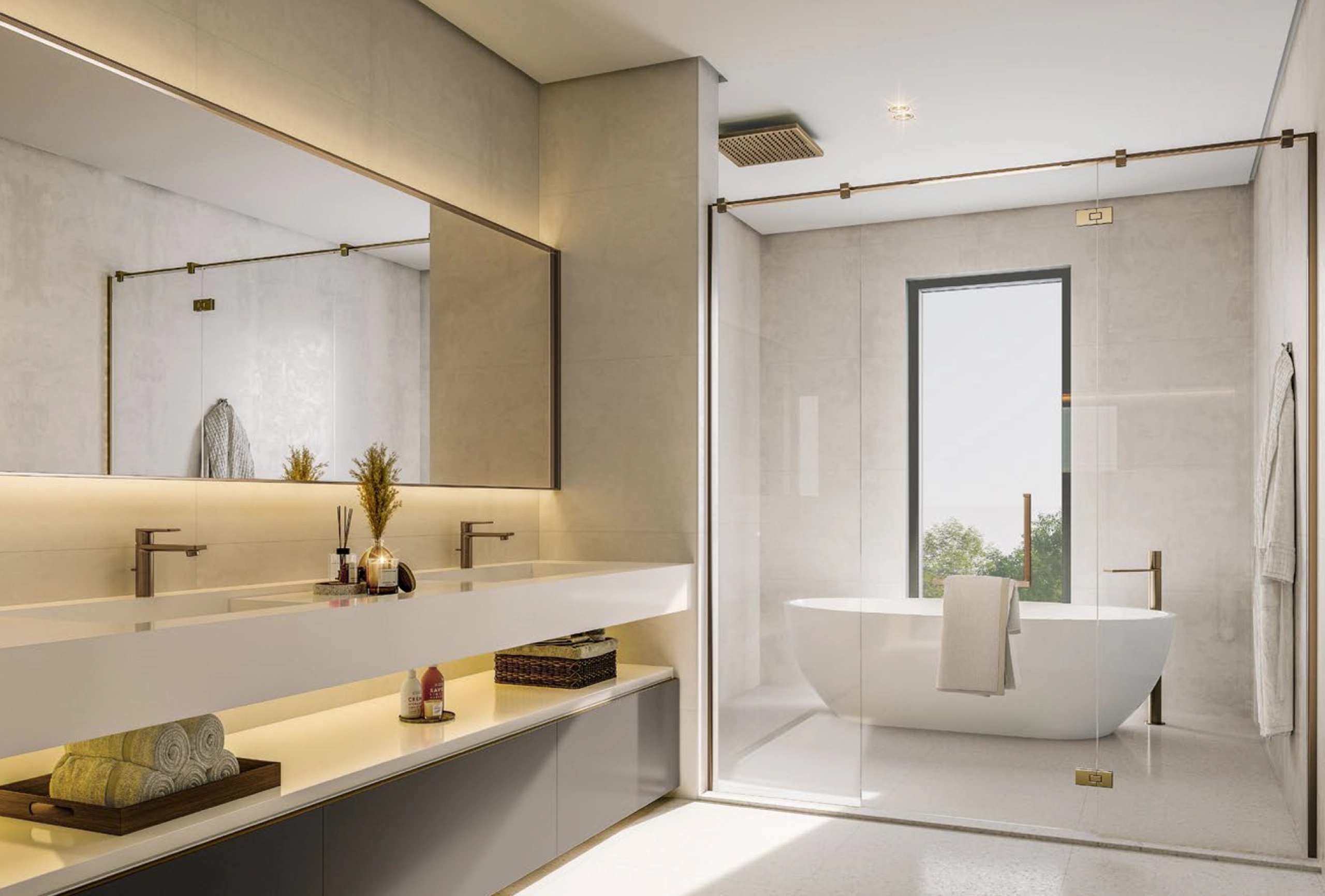 Luxury interior lobby design of Sobha Sanctuary with modern minimalist architecture