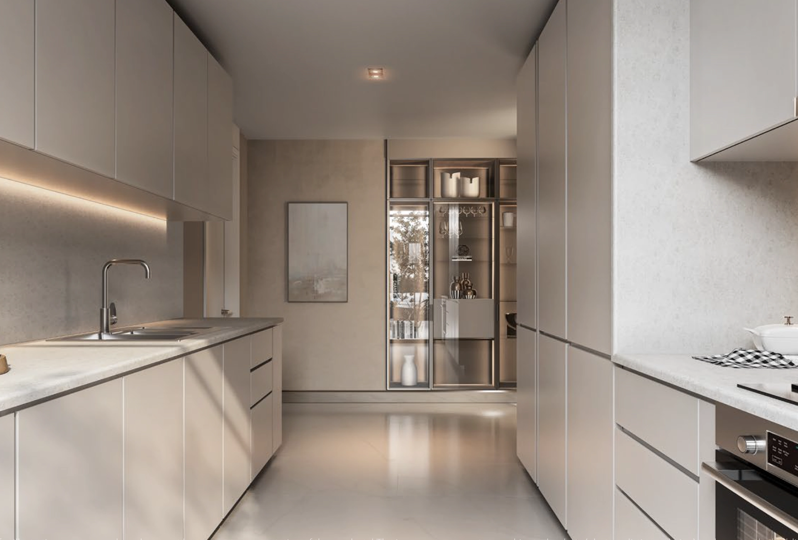 Luxury interior lobby design of Sobha Sanctuary with modern minimalist architecture