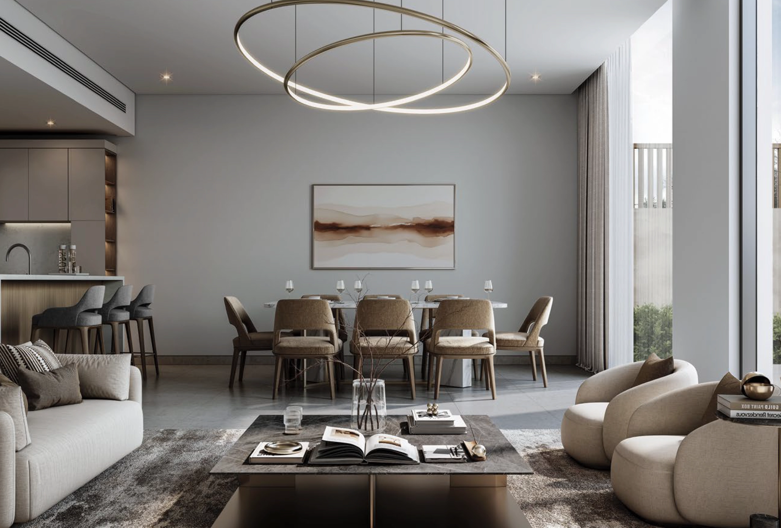 Luxury interior lobby design of Sobha Sanctuary with modern minimalist architecture