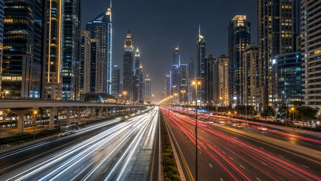 Sheikh Zayed Road Light Trails